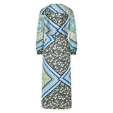 Alida Green Scarf Print Maxi Dress