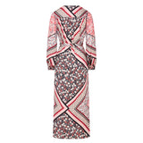 Alida Red Scarf Print Maxi Dress