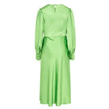 Sadie Green Satin Cowl Neck Midi Dress