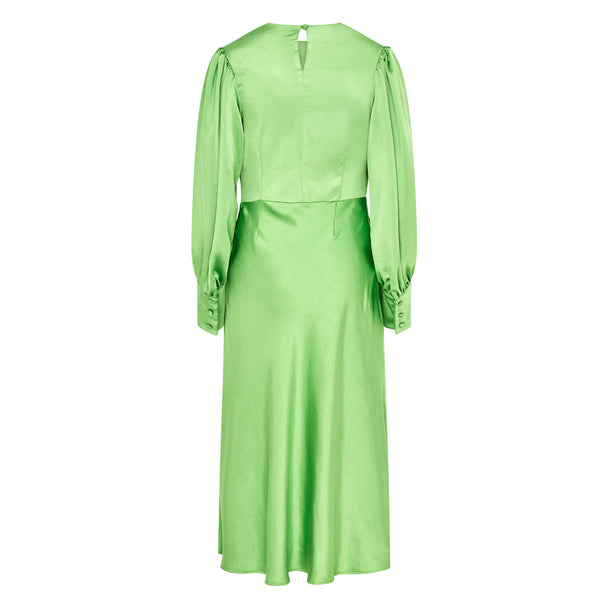 Sadie Green Satin Cowl Neck Midi Dress