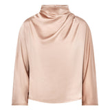 Celeste Cowl Neck Nude Satin Top