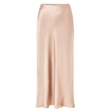 Celeste Bias Cut Nude Satin Skirt