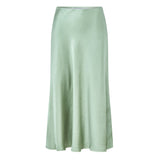 Celeste Bias Cut Sage Green Satin Skirt