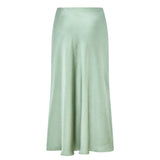 Celeste Bias Cut Sage Green Satin Skirt