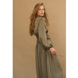 Dahlia Khaki Green Long Dress