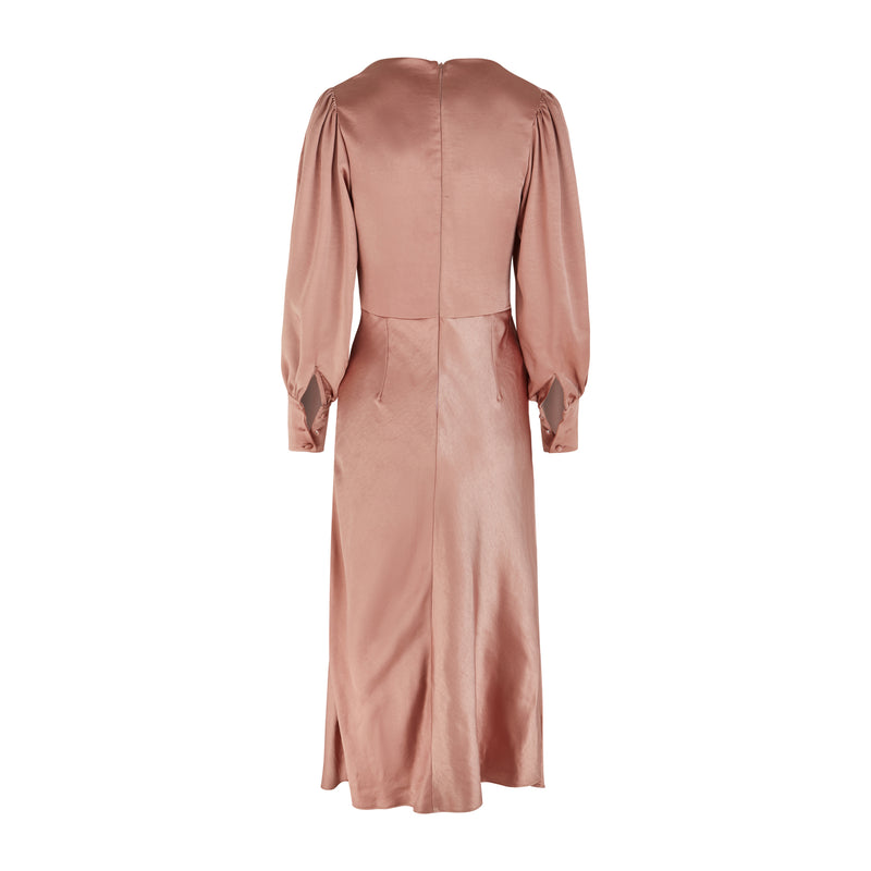 Sadie Blush Pink Cowl Neck Midi Dress