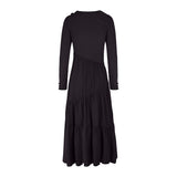 Petra Black Long Tiered Dress