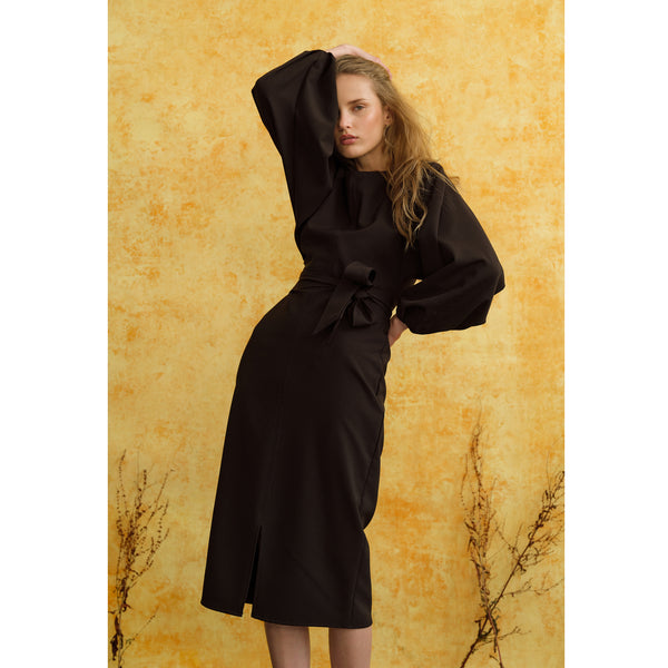 Maeve Black Midi Dress