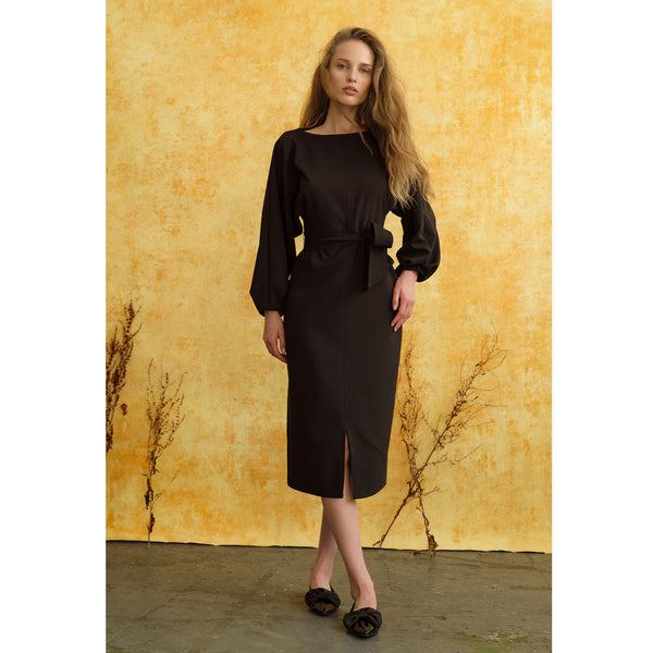 Maeve Black Midi Dress