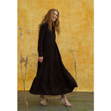 Petra Black Long Tiered Dress